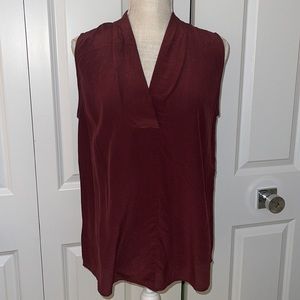 100% silk maroon mulberry sleeveless top